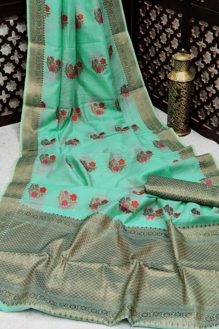 linencottonsareeseagreen