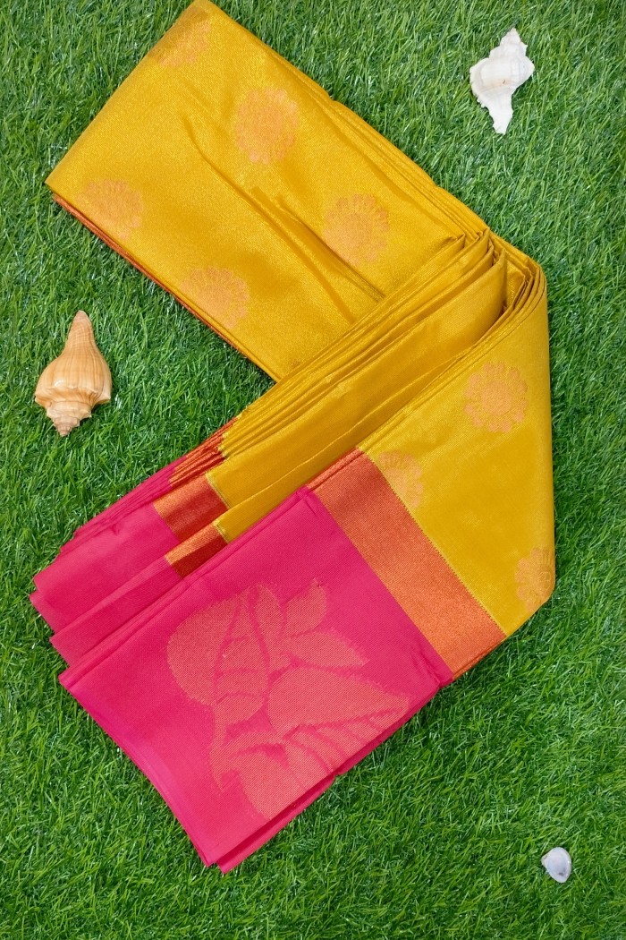 tissue silk yellow with pink shade