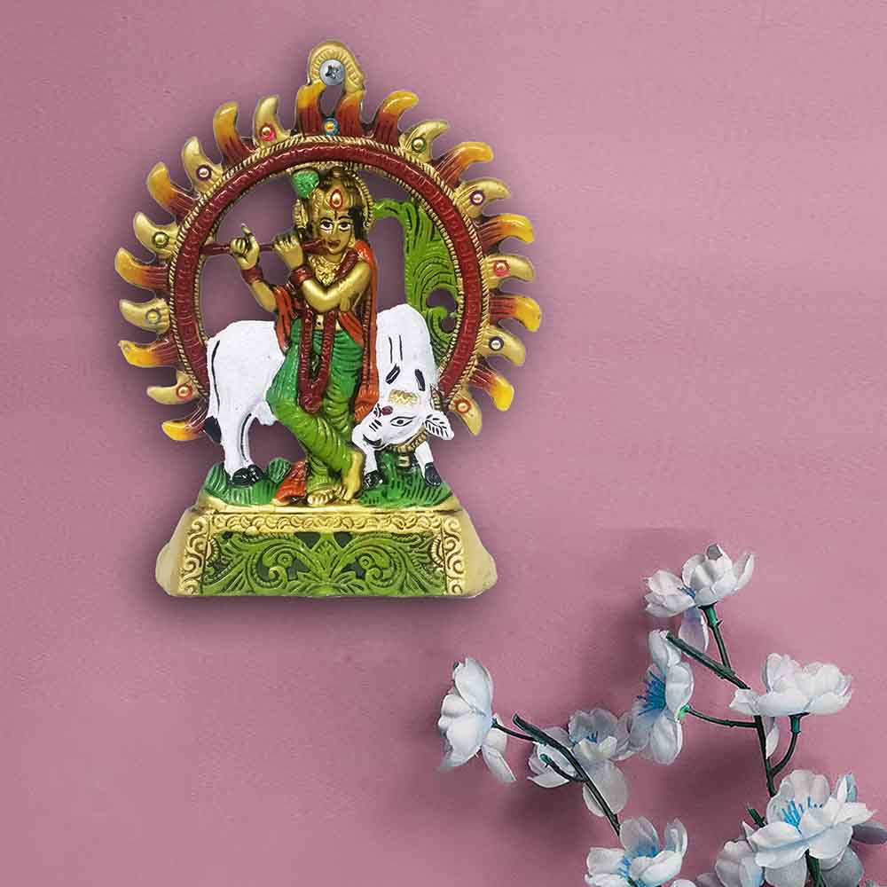Buy Lord Krishna Wall Hanging Online Call 8884243583 Metal Krishna