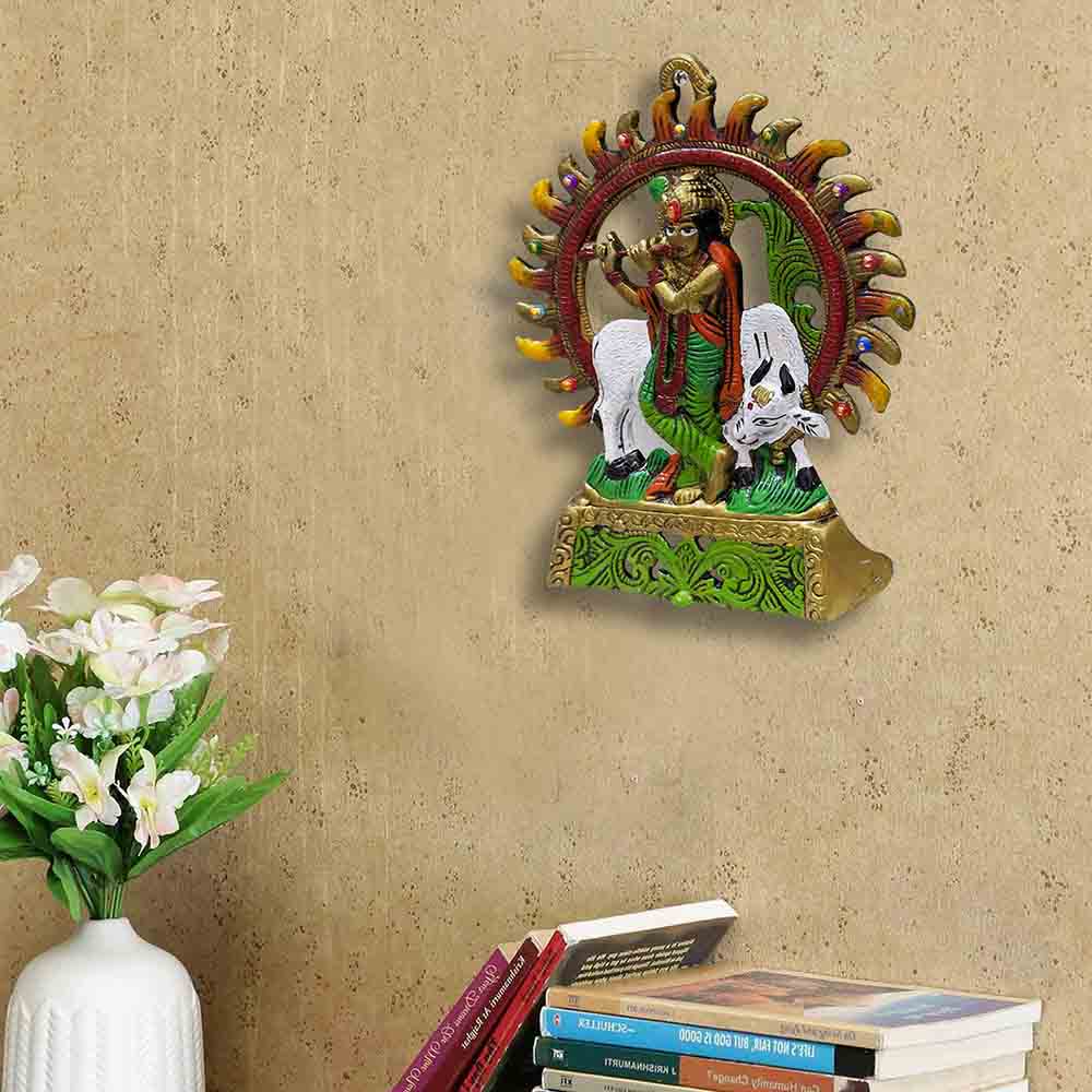 Buy Lord Krishna Wall Hanging Online Call 8884243583 Metal Krishna