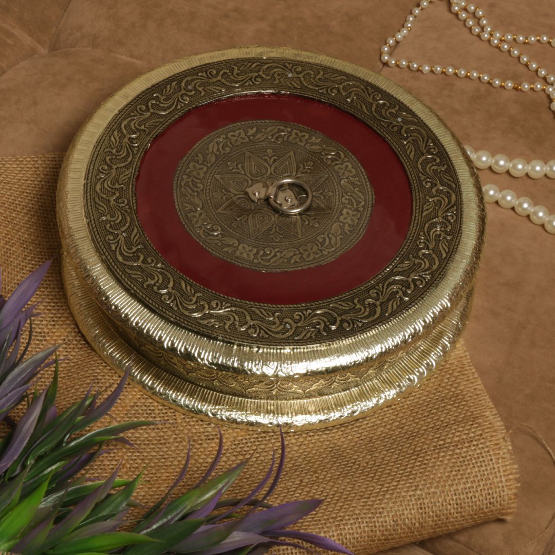 10 X 03  WOODEN REGZIN ROUND DRY FRUIT BOX