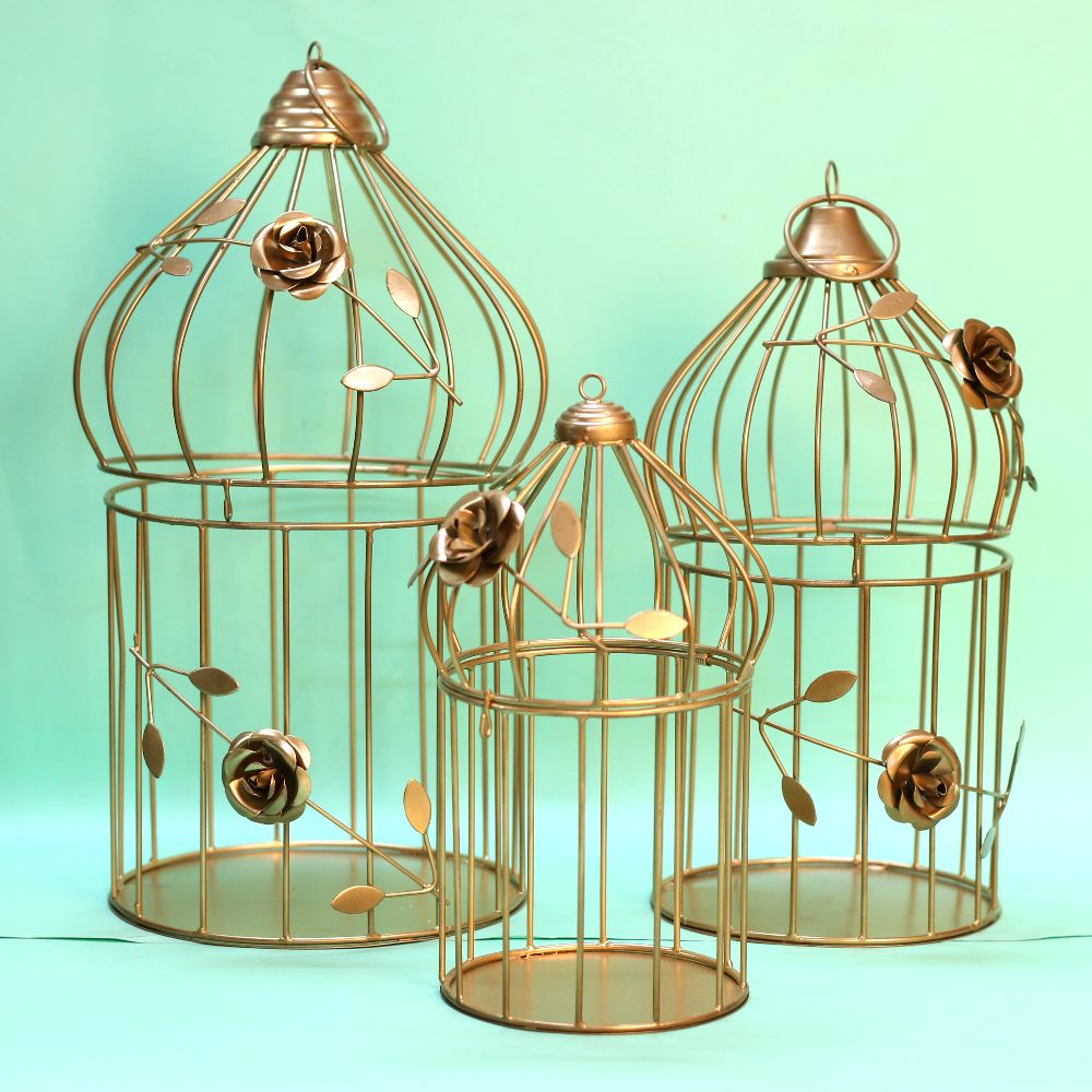 CHARPOYS IRON BUTTERFLY PINJRA SET OF 3