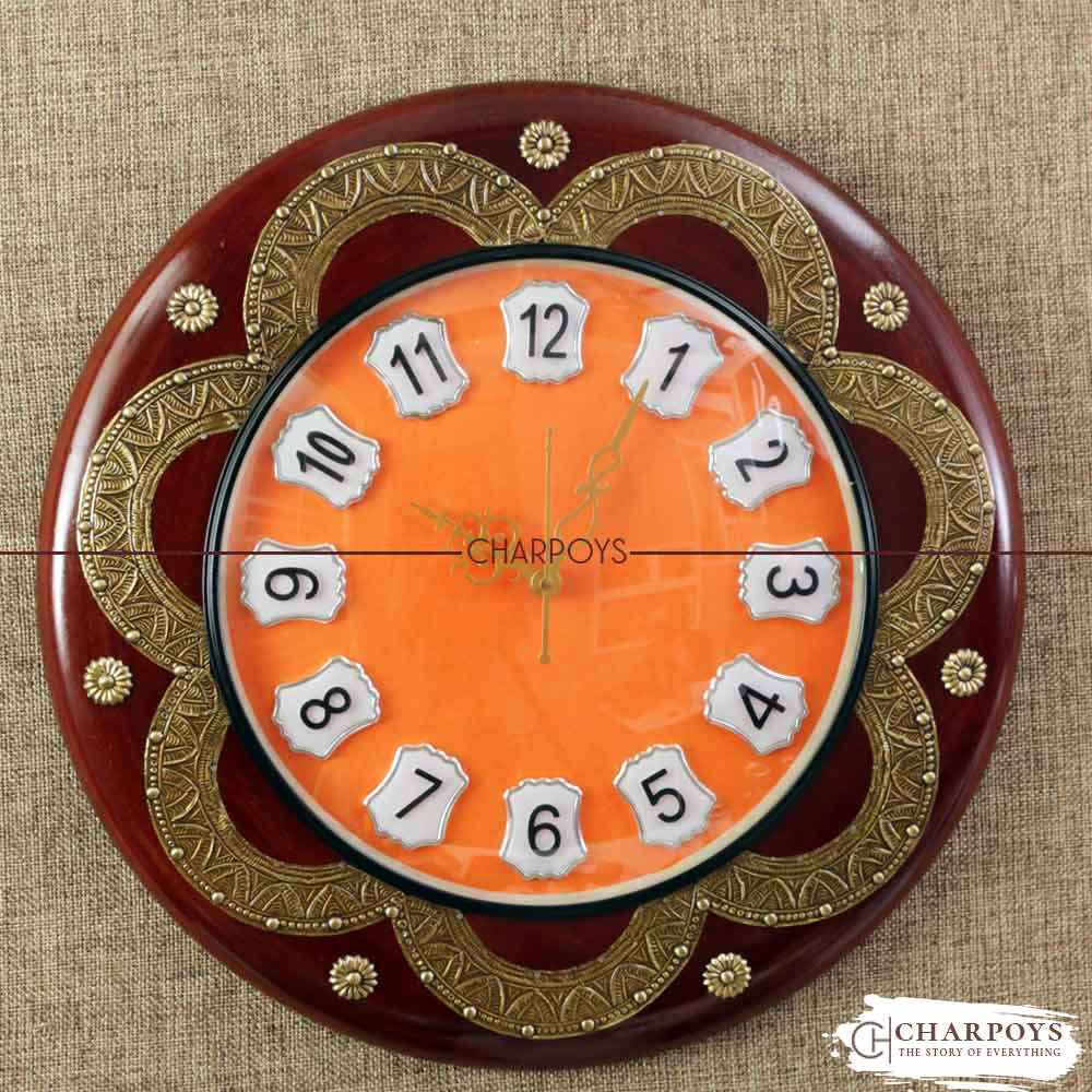 Maroon Designer Wall Clock