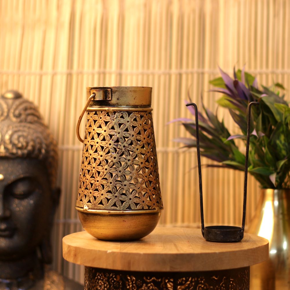 IRON PAINTED TEA LIGHT LONG ROUND BIG