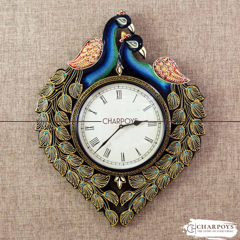 CHARPOYS Peacock Design Wall Clock