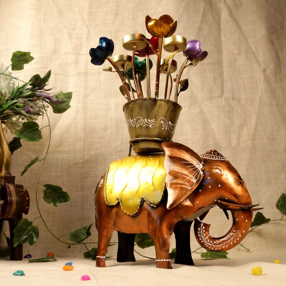 CHARPOYS Buy Elephant with flower pot Best Handicraft Gifts
