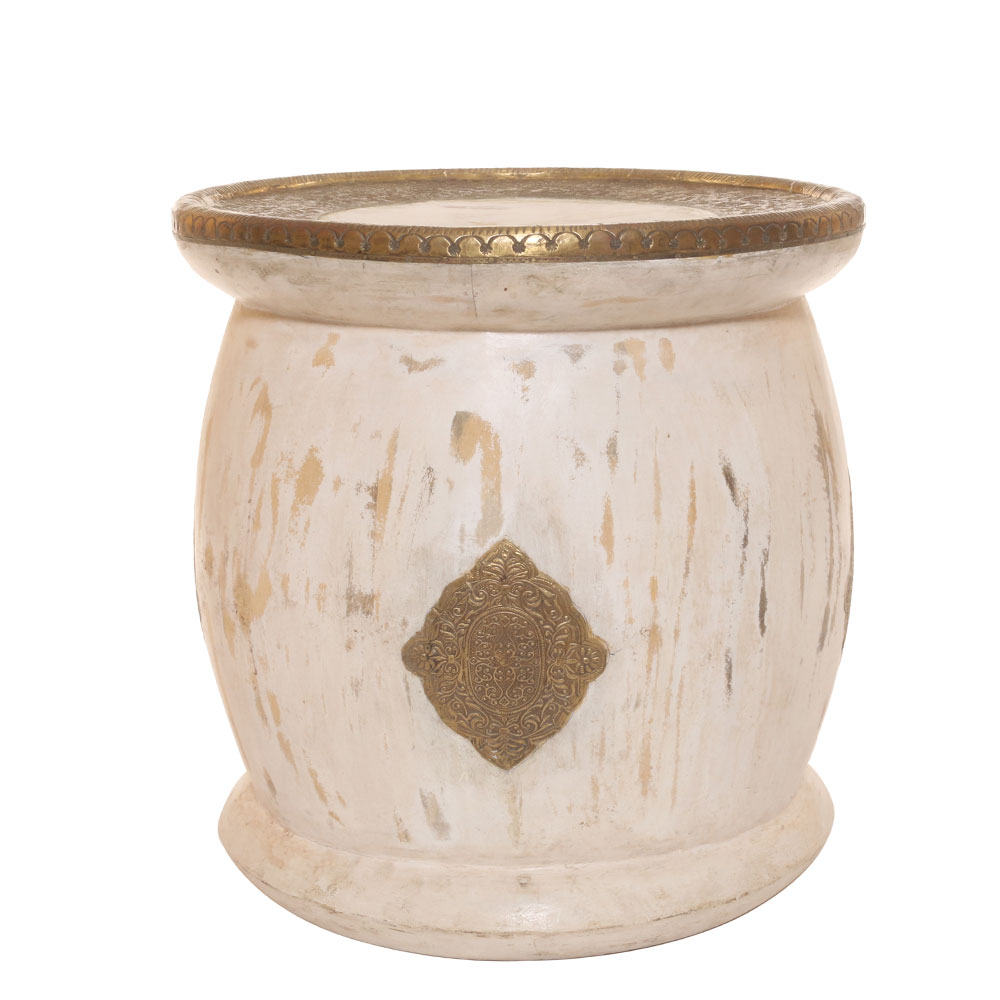 BARREL STYLE SIDE STOOL/TABLE