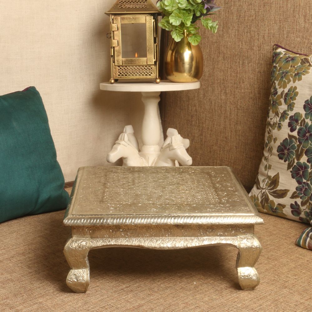 FULL SILVER CHOWKI 18X18