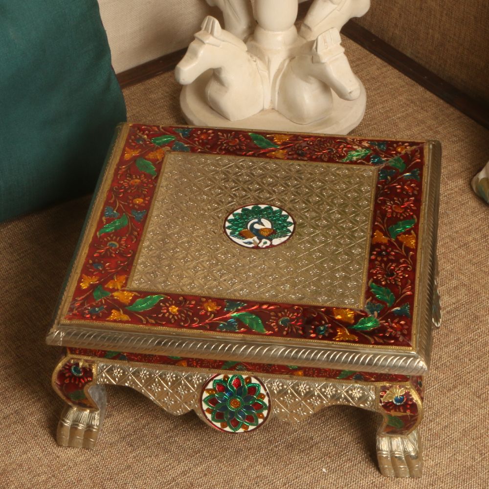 SILVER EMBOSE JHALAR CHOWKI 16X16