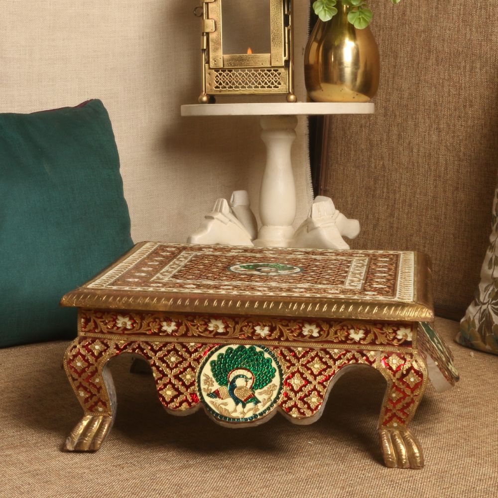 PEACOCK GOLDEN DOUBLE JHALAR CHOWKI 16X16