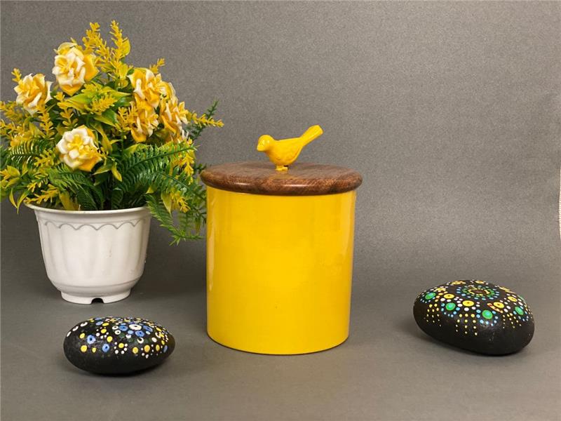 BIRD CONTAINER YELLOW COLOR