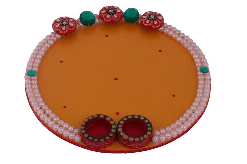 5 STONE STUDDED KUNDAN POOJA THAALI