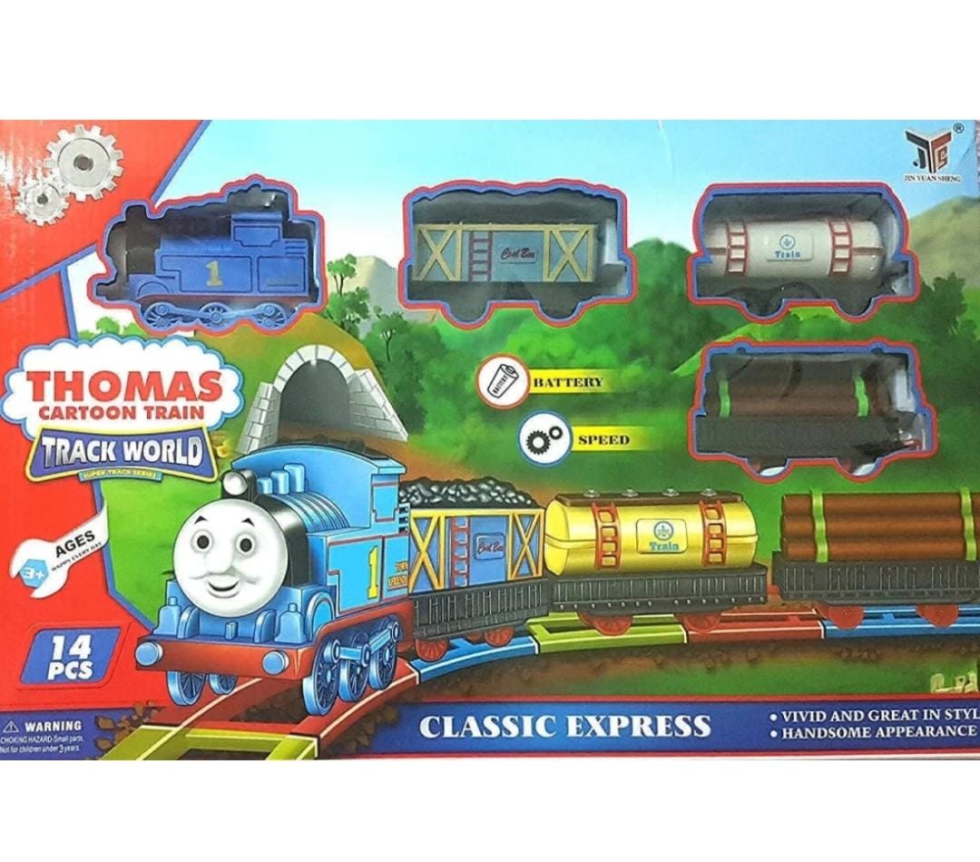Thomas cartoon train set with real smoke and music simulator